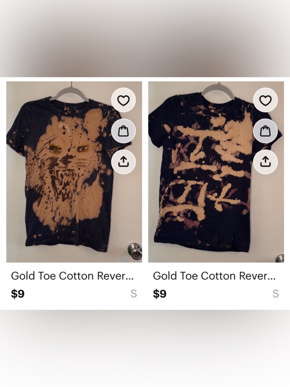 Gold Toe Cotton Reverse Tie-Dye Crewneck T-Shirt - Brown/Navy small